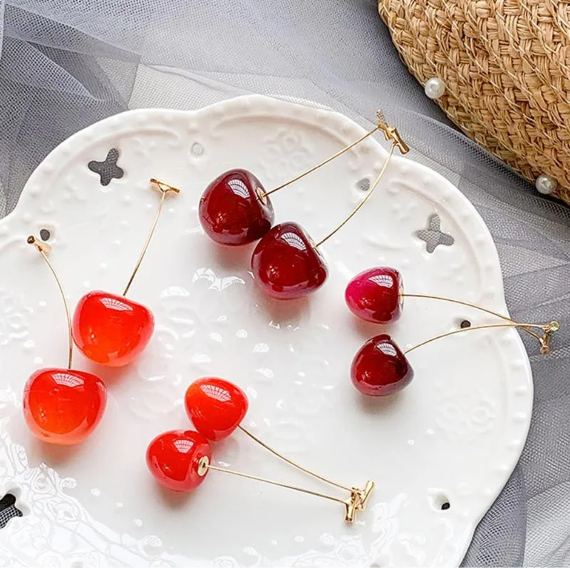 Cherry Drop Earrings