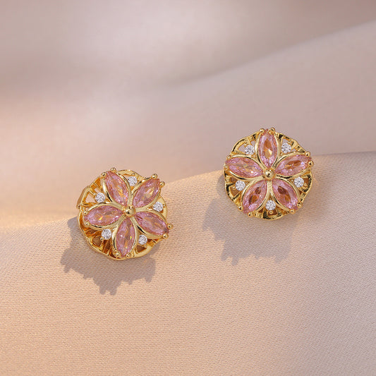 Pink Bellflower Earrings